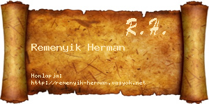 Remenyik Herman névjegykártya